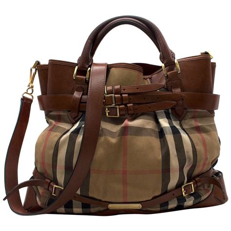 authentic burberry nova check tote bag|Burberry checked canvas tote bag.